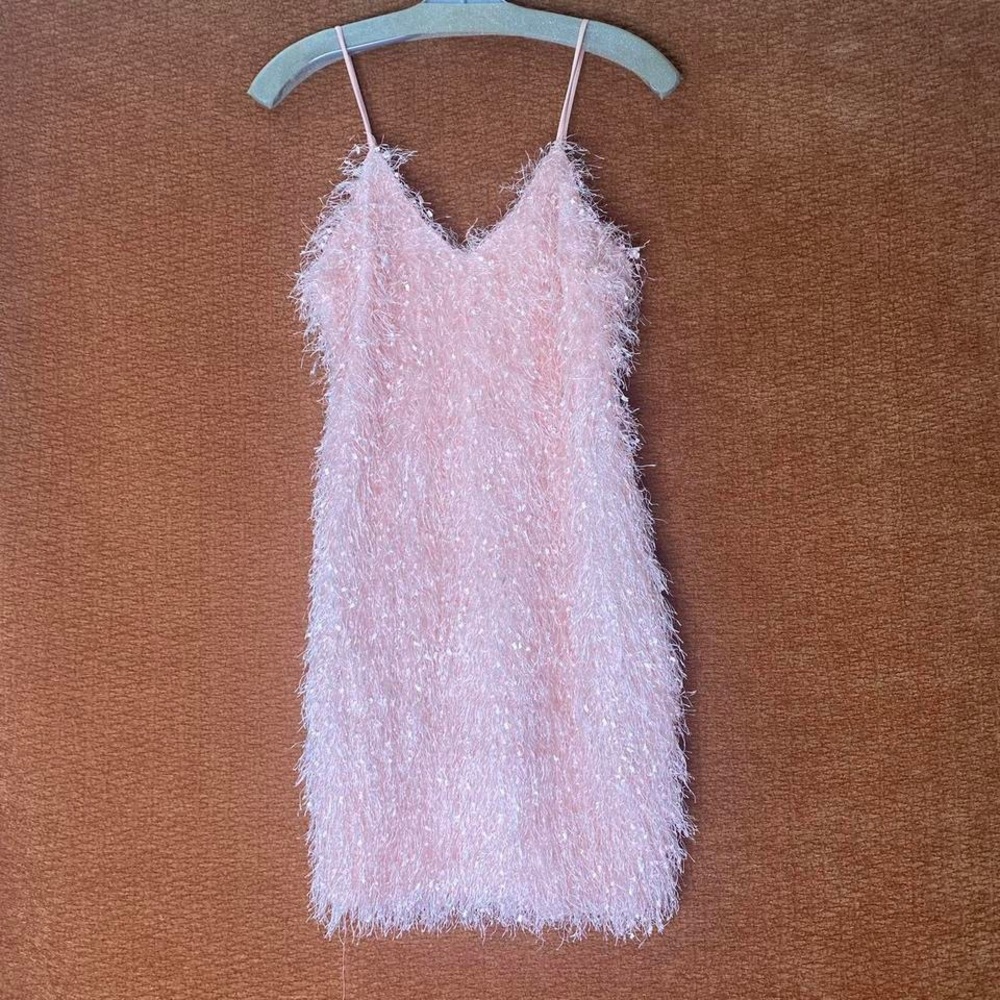 Hot & Delicious Pink Fuzzy Mini Dress